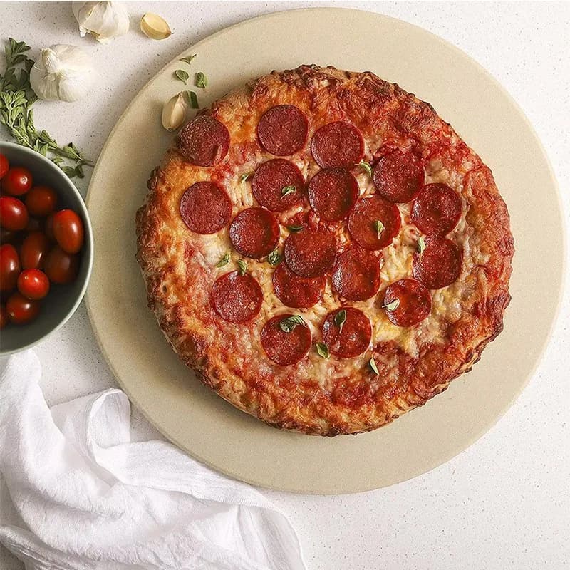 Vassoio per pizza rotondo Lazurite resistente alle alte temperature Cottura al barbecue Pietra per pizza non sti PIZZA STONE Utensili da cucina da cucina