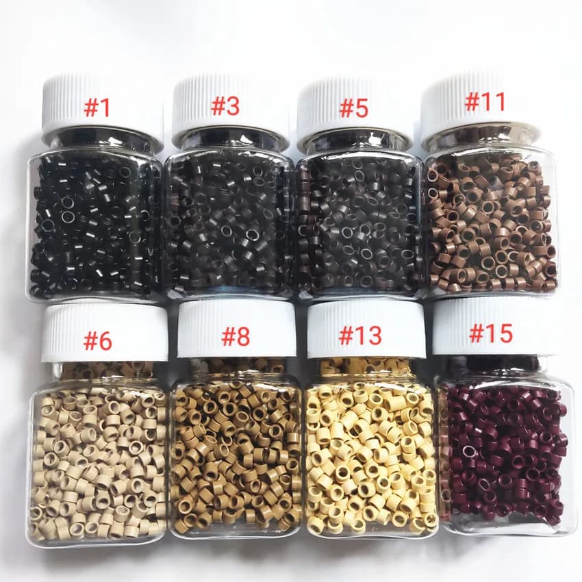 1000pcs 4.5 MM Hair Extension Microringe Micro Links Rings Beads Links With Screws Thread Aluminium 8 Colors Optional