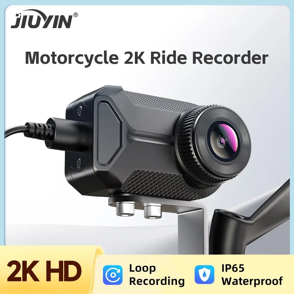 2K HD Dashboard Camera for Moto, 2K HD IP65 Camera for Mountain Electric Bike, Motorcycle Helmet Camera, Black Box for Outer