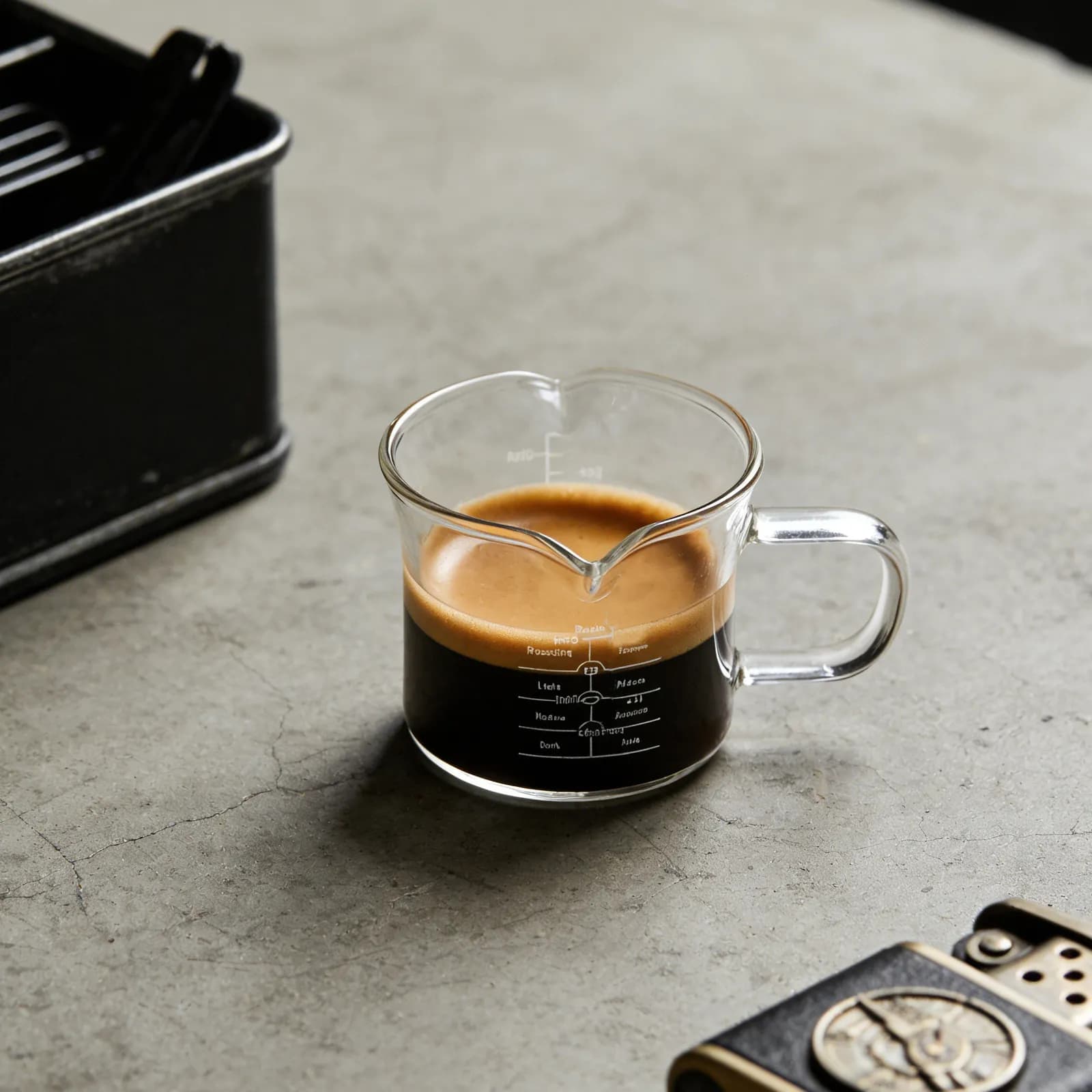 Double Spout Glass Measuring Cup 100Ml Coffee Creamer Pitcher for Espresso Milk Frother Tea Service Clear High Transparency