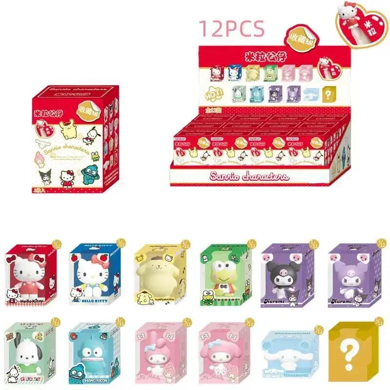 Sanrio Hello Kitty Melody Rice Grain Doll Blind Box Mini Personaggio Anime Carino Modellino d'Azione Giocattolo Regalo per Bambini