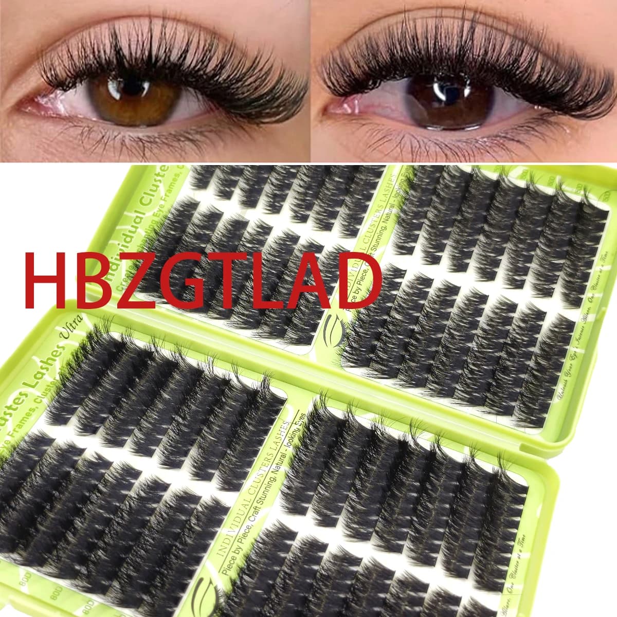 HBZGTLADLash Cluster libro Estensioni ciglia fai da te D Curl LASH Mega Volume Ciglia individuali Ciglia Cluster Estensioni Trucco