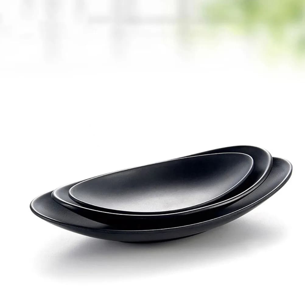 2 Pezzi Piatto Nero per Sushi, Vassoio Elegante e Semplice per Sashimi, Antipasti, Dessert, Insalata, Frutta Secca, Noci, BBQ, Esposizione Domestica