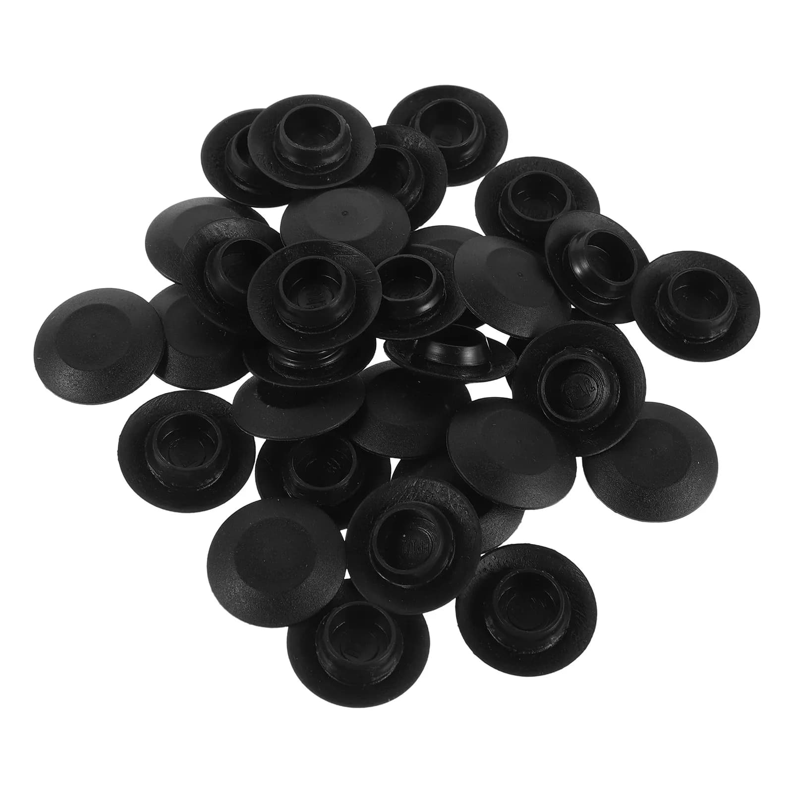 50Pcs Automotive Hole Plugs Black PVC Round Rubber Stoppers Car Door Hole Sealing Covers for Vehicle Body Panels