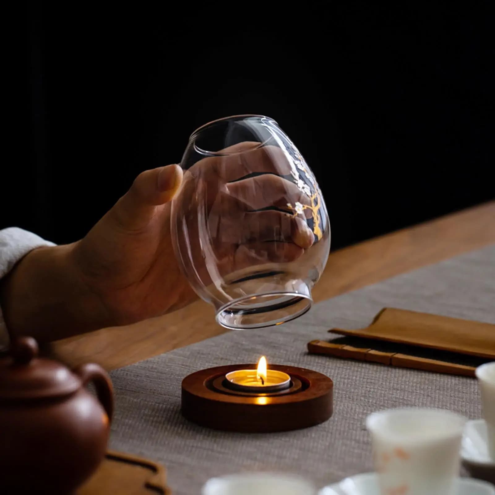 Glass Candle Holders Table Centerpiece Bowl Votive Candle Holders Candlestick Holders for Dating Bar Home Ornament Party Gift