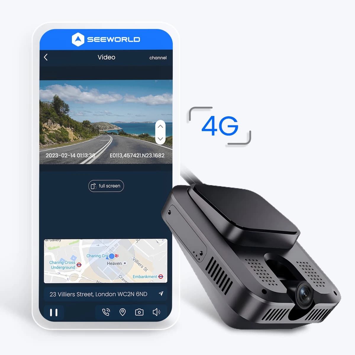 Localizzatore GPS con scatola nera per auto frontale 4G 2K con dispositivo di sicurezza ad alta tecnologia Dashcam