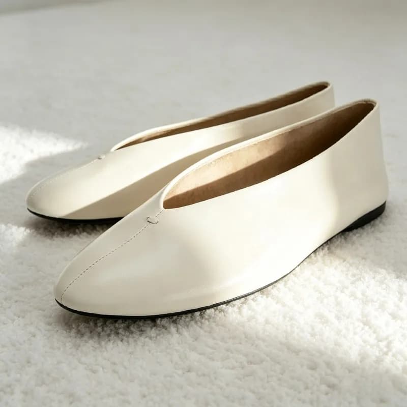Comfortable Soft-leather PU Ballet Flats Women Concise Sewing Design Mary Jane Shoes Fashion Shallow Round-Toe Loafers Zapatos
