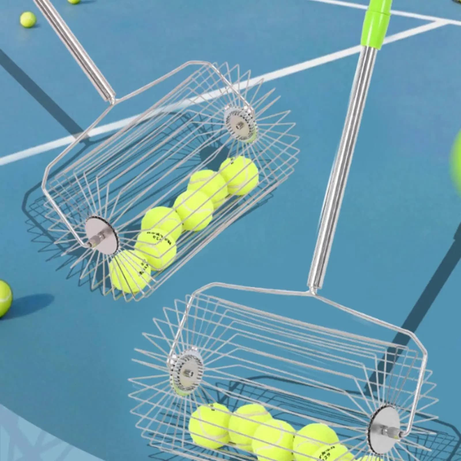 Adjustable Tennis Ball Picker Practical Tennis Gadget with Portable Design for Accessories to Play Tennis and Drills