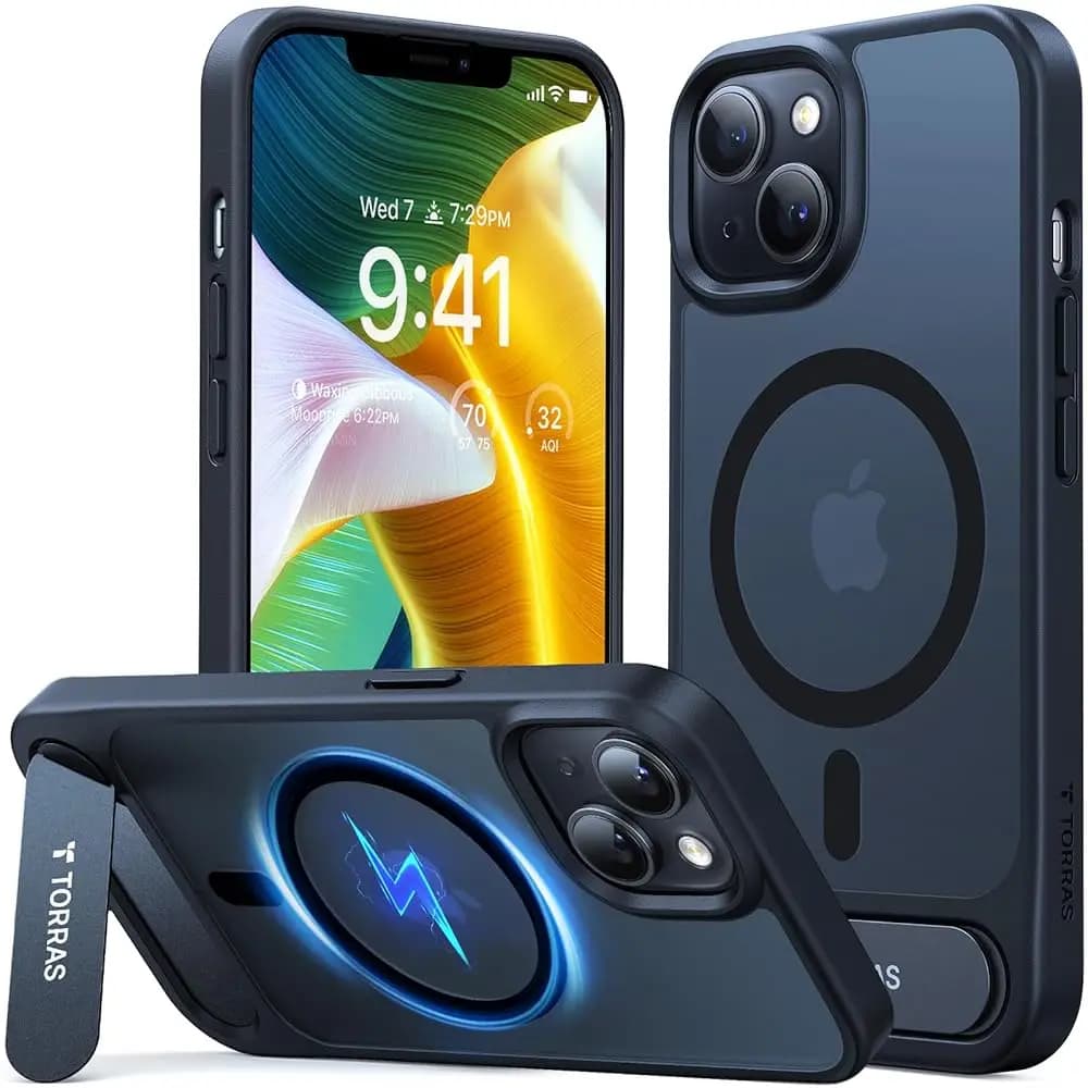 Custodia per iPhone 15 Pro Max Blu Traslucido | Supporto Magnetico Robusto e Senza Cuciture, Compatibile con MagSafe, Protezione Antiurto di Grado Militare