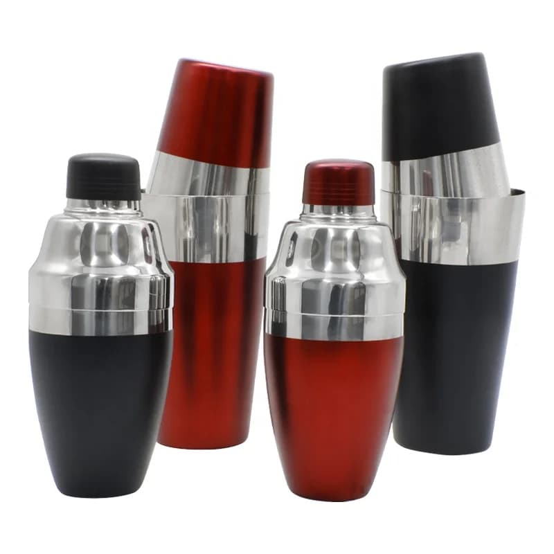 Moderno shaker per cocktail in acciaio inossidabile 304 rosso e nero, prodotto da Seiko, regalo raffinato 500ml/700ml