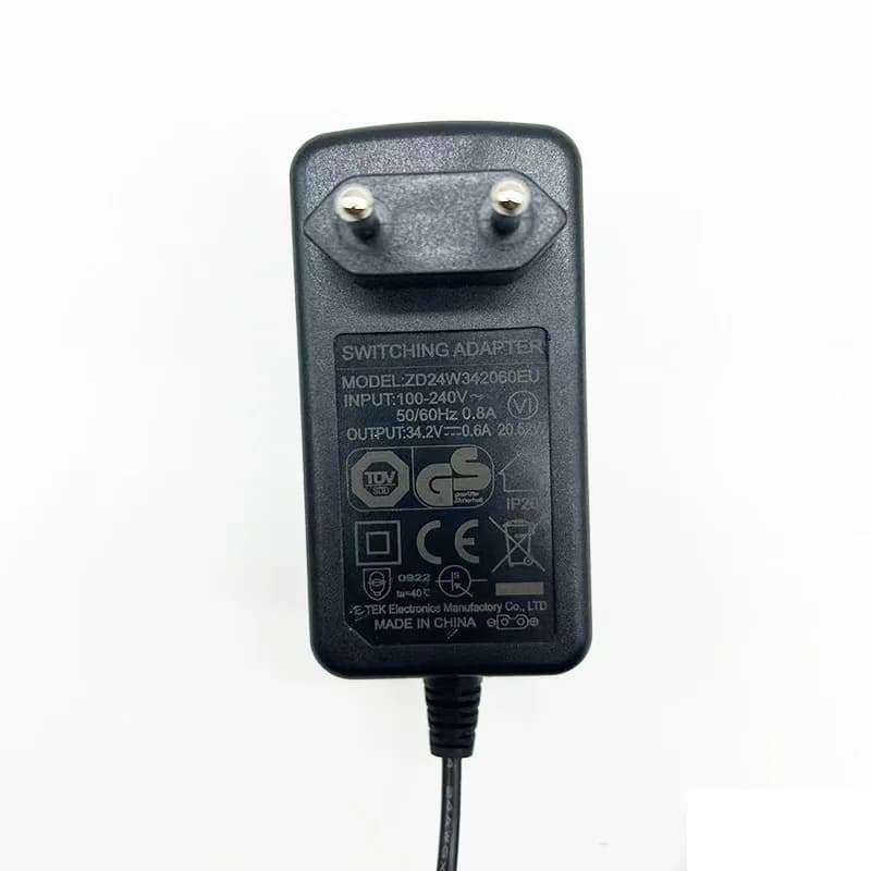 34.2V 0.6A Vacuum cleaner power adapter accessories European standard charger cable ZD24W342060EU