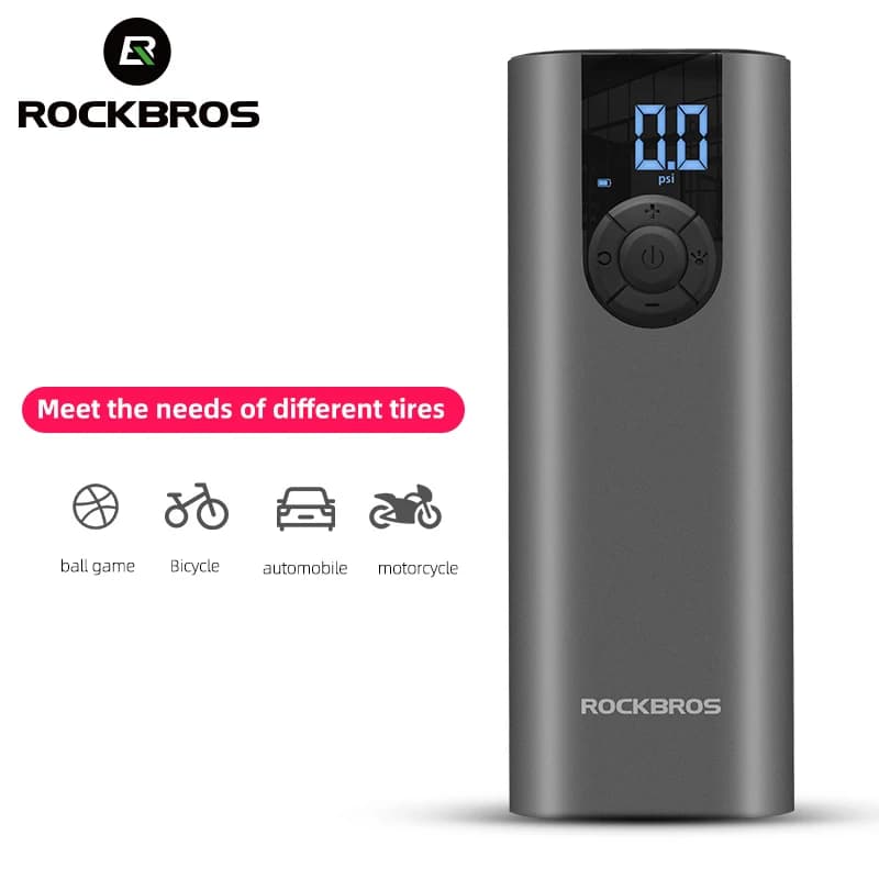 Pompa per bici ROCKBROS pompa ad aria elettrica per ciclismo pompa per moto ad alta pressione ad alta pressione con gonfiaggio Wireless veloce accessori per biciclette portatili
