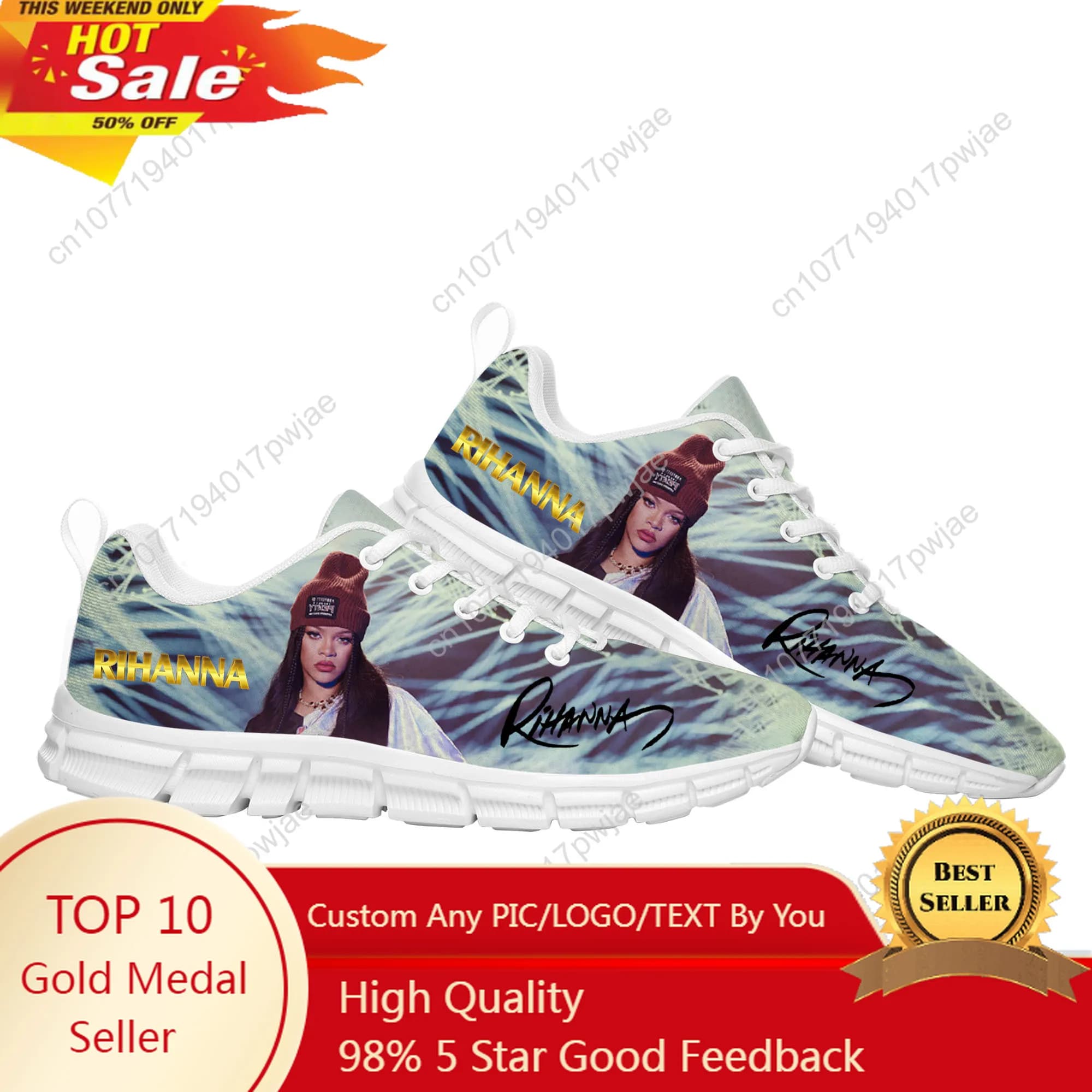 Rihanna Scarpe sportive da rapper hip-hop Scarpe da ginnastica da donna da uomo Scarpe da ginnastica da trekking casual alla moda leggere Scarpe da costruzione personalizzate