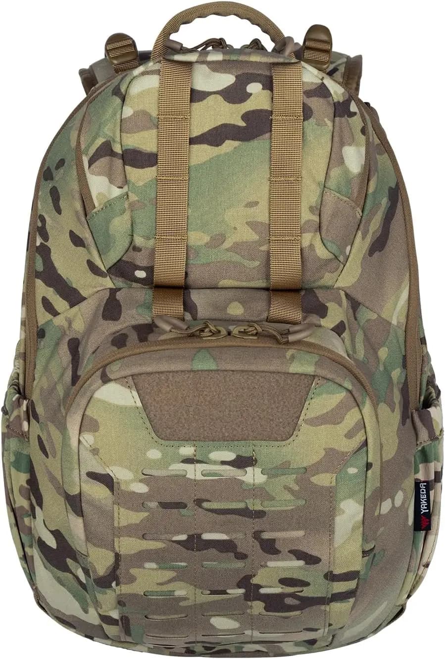 Zaino tattico militare da uomo, adatto per laptop da 12,6-15,6 pollici, ideale per escursionismo, caccia, corsa
