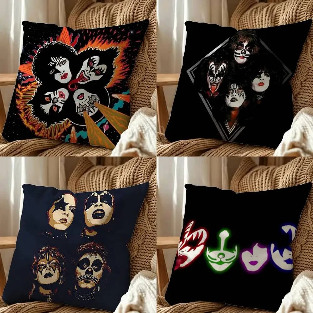 Band Kiss Double-Sided Printed Cushion Cover Bedroom Bedside Sofa Pillow Case