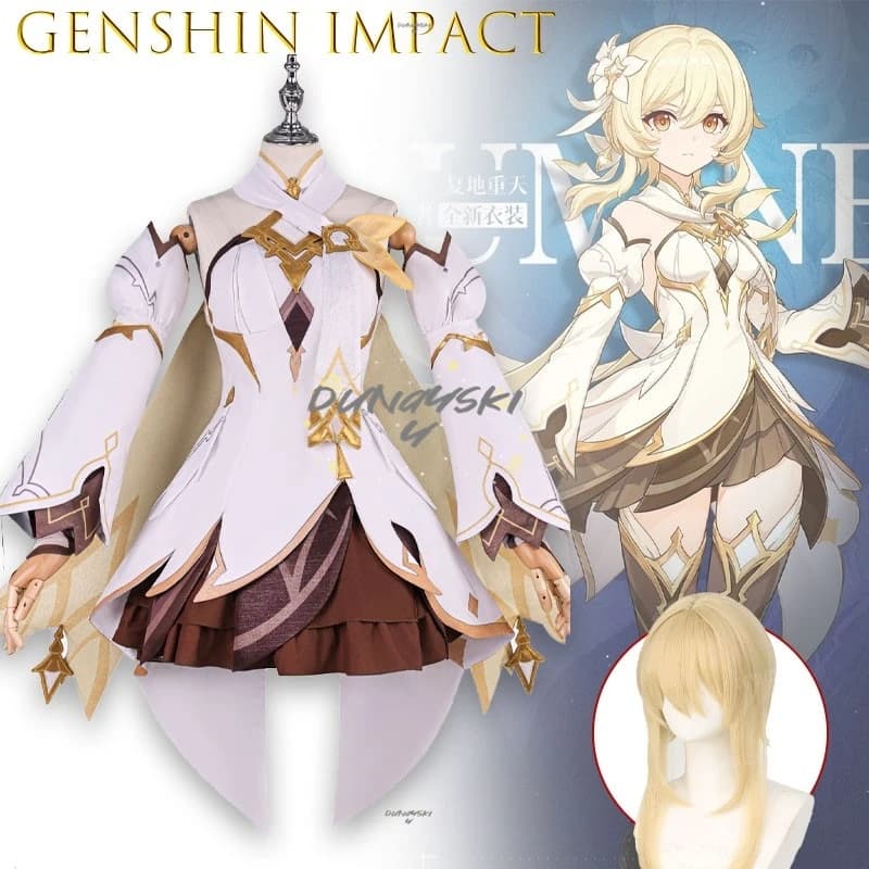 Genshin Impact Lumine Aether Heaven And Earth Are Made Anew Costume For Women Adult Size Halloween Party For Women Men Shoe Game