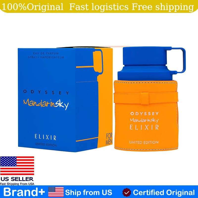 Armaf Odyssey Mandarin Sky Elixir Limited Edition Armaf for Men, 3.4 Oz EDP, Hair and Body Spray, Long-Term Cologne