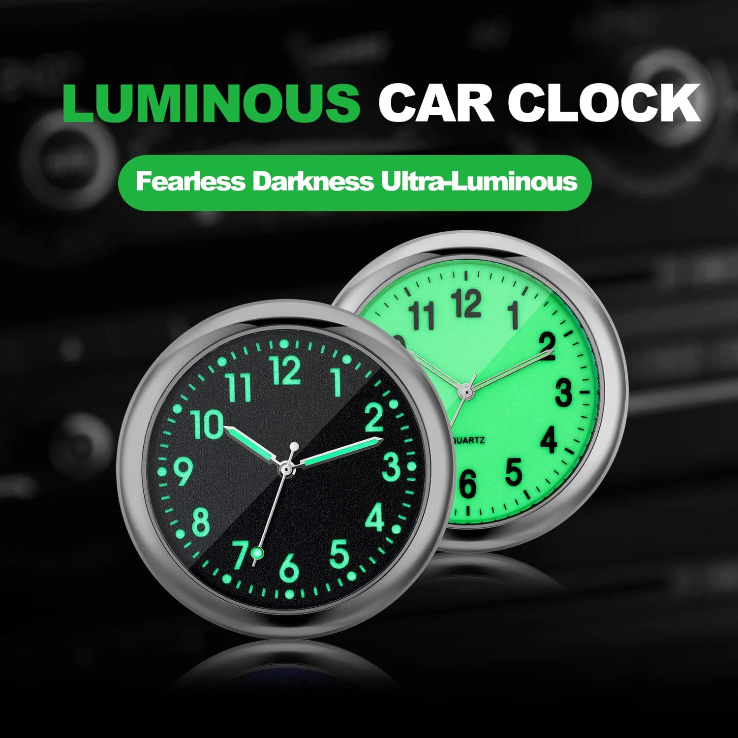 Watch for Auto Luminoso, Mini Digital Watch Sticker for Interior Cars, Mechanical Quartz Watches, Car Ornament, Accessories and Gifts