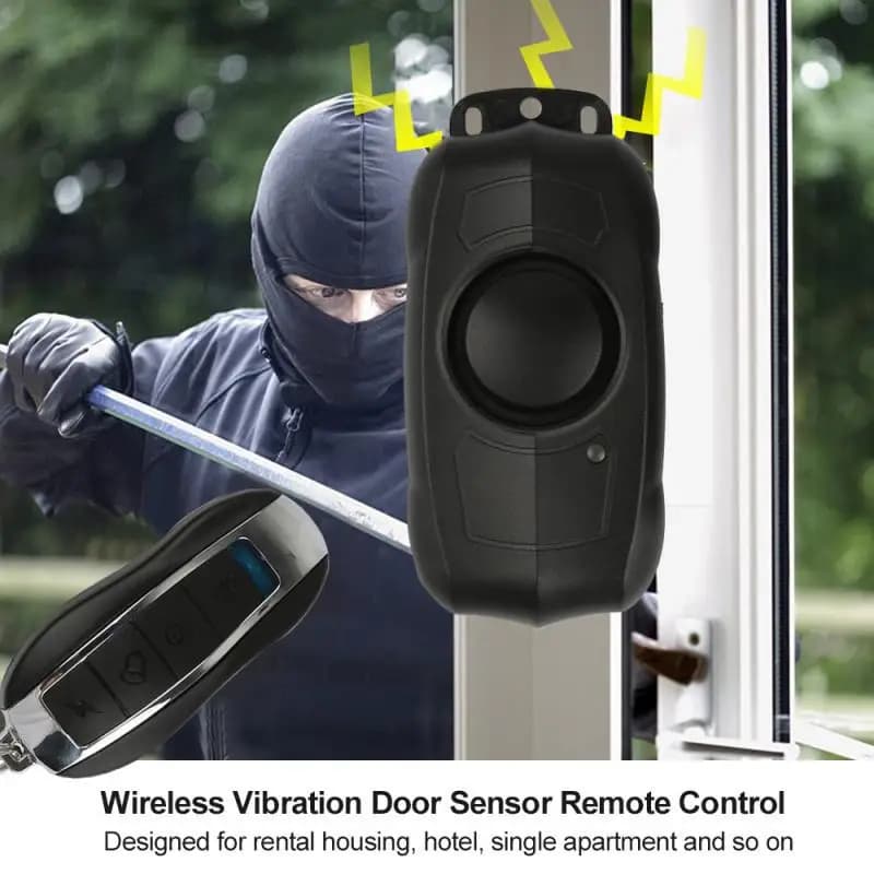 Allarme Antifurto Wireless Impermeabile con Sensore di Vibrazione e Ricarica Remota per Moto, Biciclette, Porte e Finestre