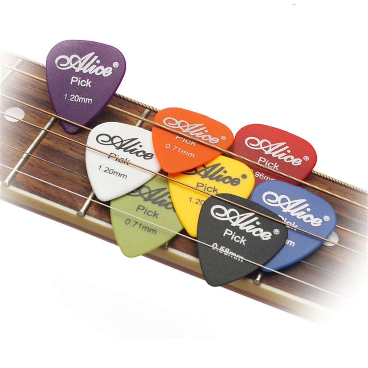 Guitar Pletter Alice Mixed ABS Premium Matte Anti-Skid Plettro for Guitar 24/50/100 pieces with box for electric acoustics/ukulele