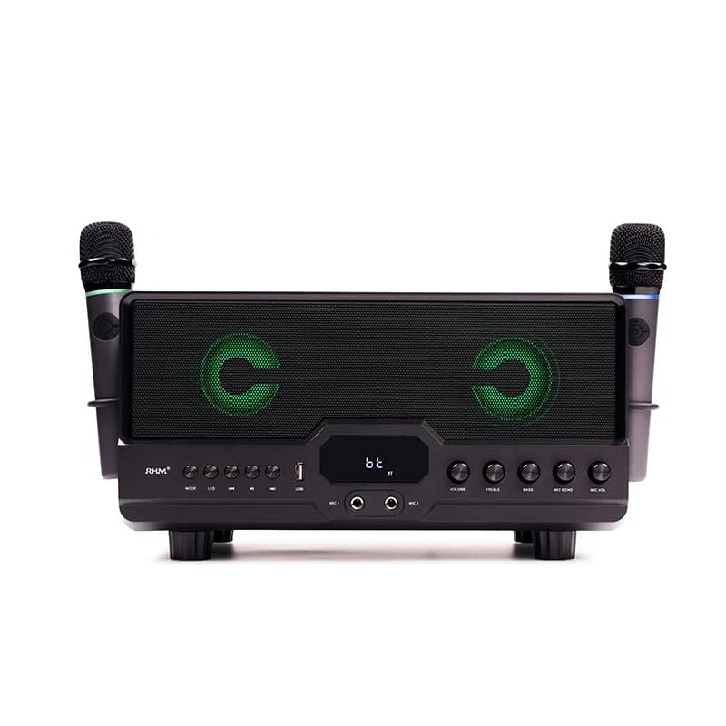 Macchina per Karaoke per Adulti e Bambini con 2 Microfoni Wireless, Sistema PA per Karaoke Domestico per Famiglia e Feste