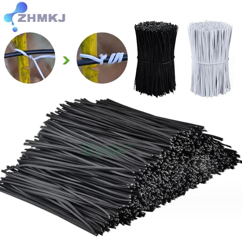 20-500 pezzi nero bianco rivestito in plastica filo di ferro colpi di scena fascette fermacavi organizzatore lunghezza 80mm 100mm 150mm