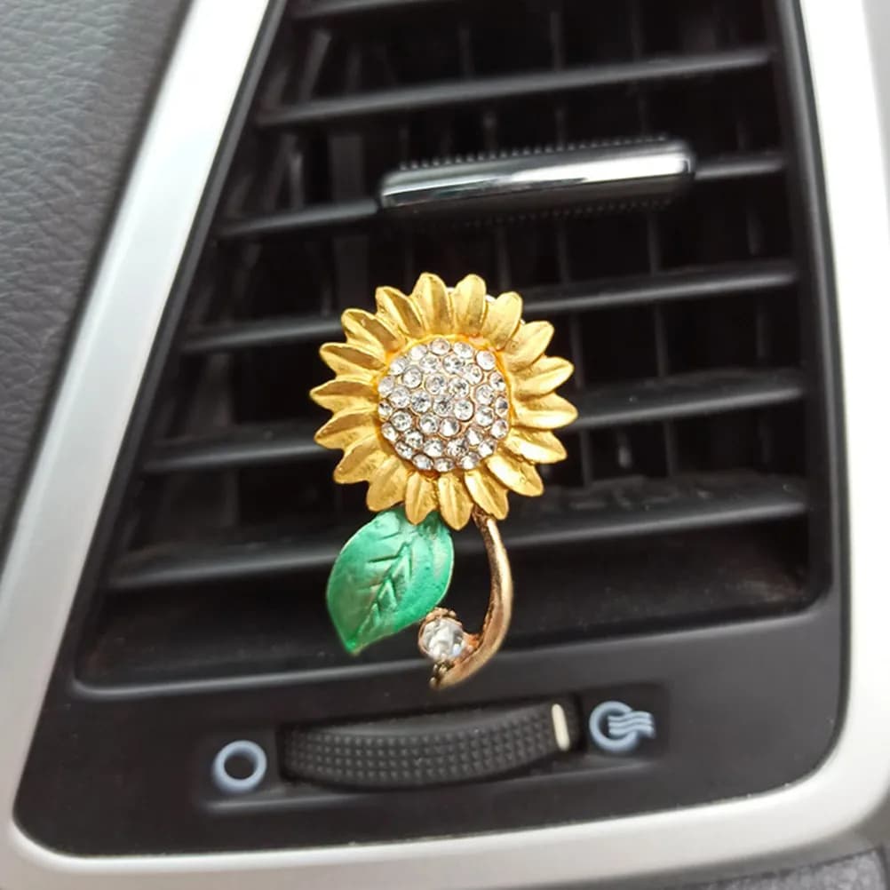 2 Pezzi Deodorante per Auto a Forma di Girasole, Lunga Durata, Regalo di Compleanno, Profumo per Auto, Diffusore di Fragranze