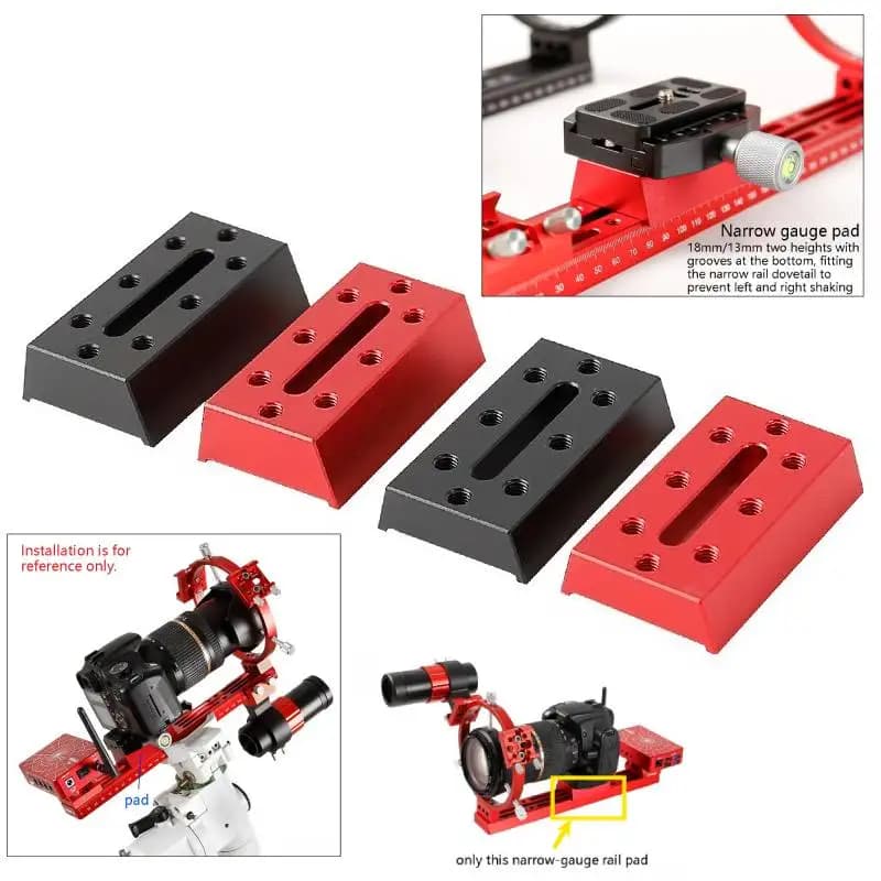 1PC 13mm/18mm Calibro stretto Spacer Block Telescopio astronomico Anello guida Anello fotografico Accessori di sollevamento orizzontale