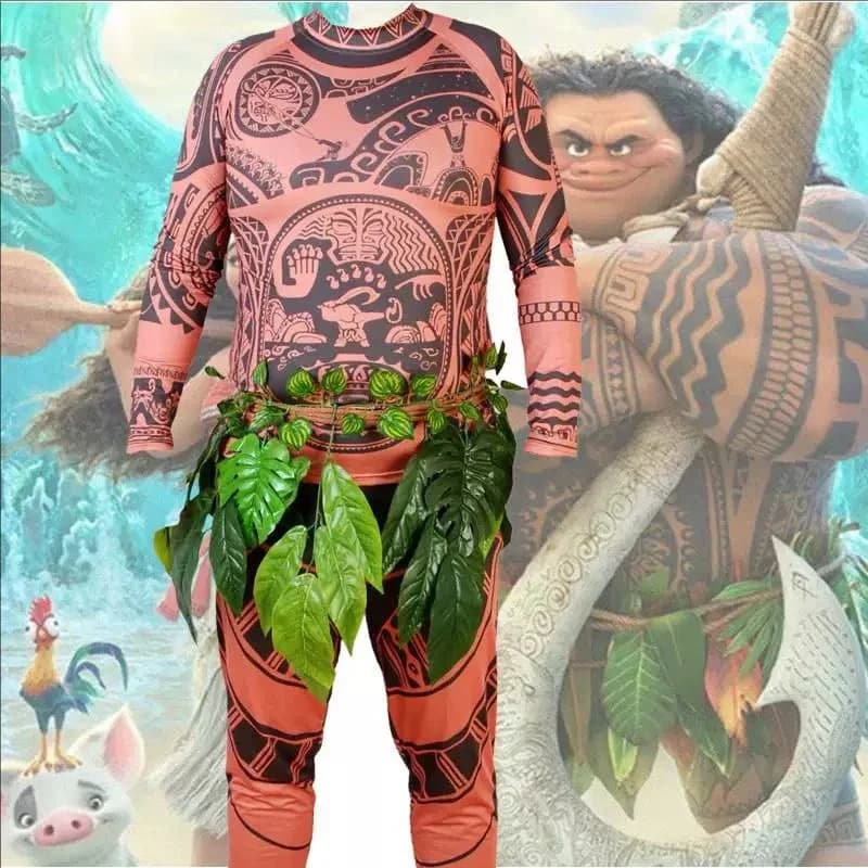 Costume cosplay da donna con stampa tatuaggio anime, top, leggings, pantaloni, parrucca inclusa, abbigliamento per feste di Halloween