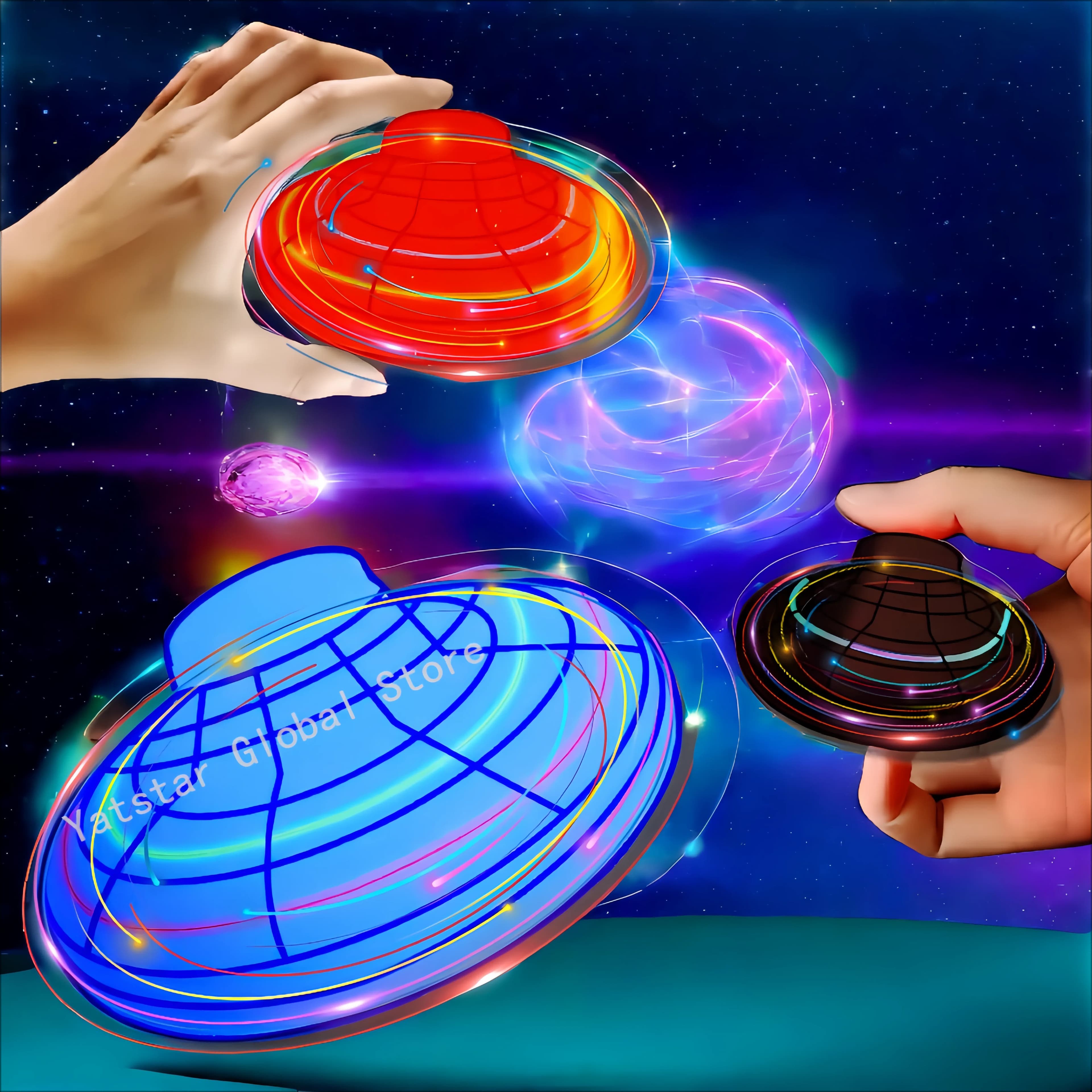 Elicottero volante Spinner Punta delle dita Aggiornamento Volo magico Giroscopio Fly orb Hover Ball Mini Dron Aerei Giocattoli Tipo LED Giocattolo Regali per bambini