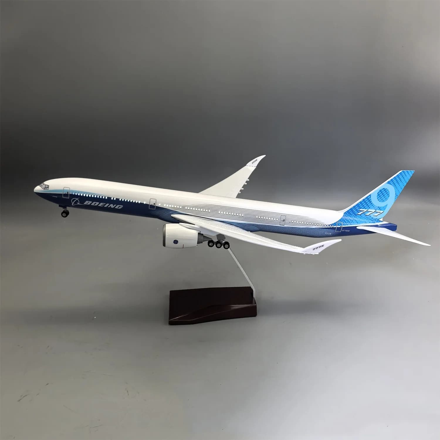 47cm 1/157 Large Scale Prototype B777-9X Diecast Resin Airplane Model Kit with Landing Gear Wheel For Aviation Gift or Plane Toy