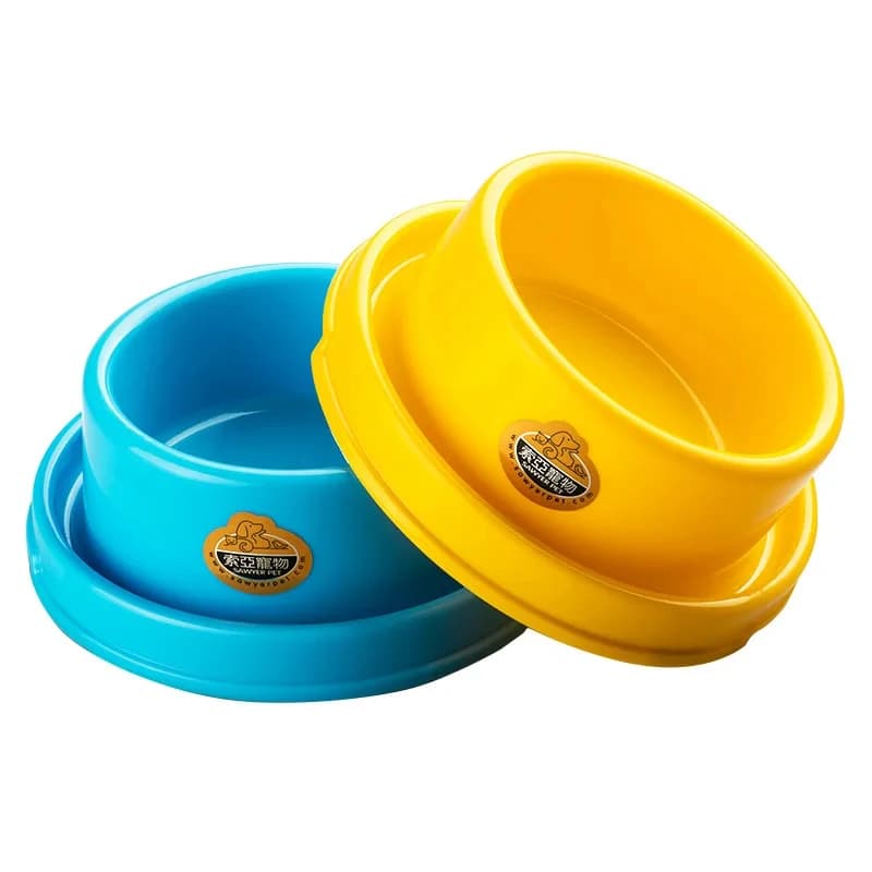 Non-Slip Pet Single Bowl for Dogs Cats Food Water Feeding Anti-Spill Durable Plastic Feeder Dish