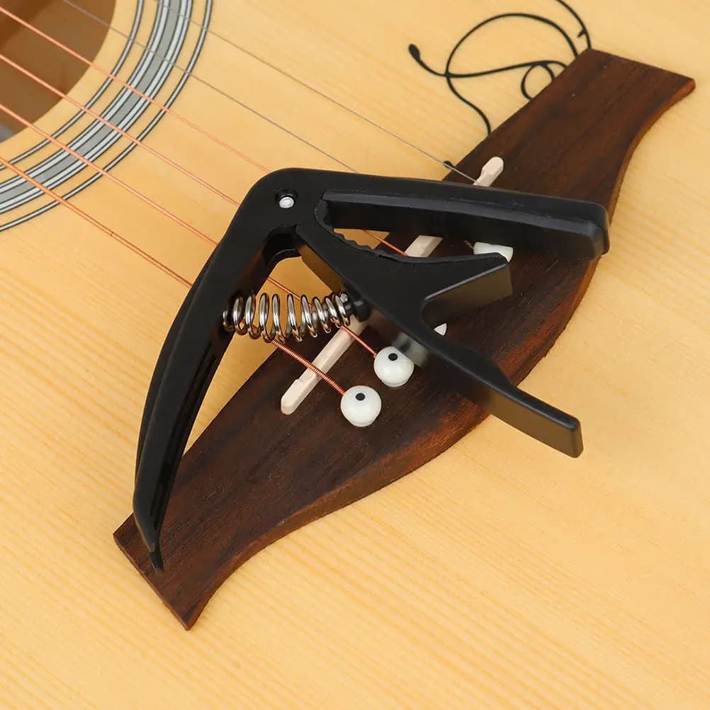 Capotasto per Chitarra Regolabile a Tensione a Molla, Clip in ABS e Metallo per Chitarra Acustica, Elettrica, Classica, Ukulele, Banjo - Accessorio Essenziale
