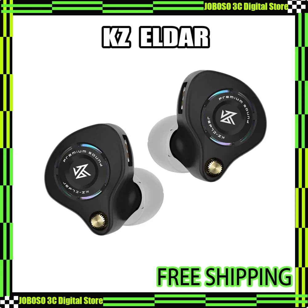 Cuffie KZ Eldar con Microfono, Auricolari KZ HIFI Dinamici Cablati, Design Ergonomico HM Curve Tuning, Accessorio Personalizzato per Gaming, Regalo