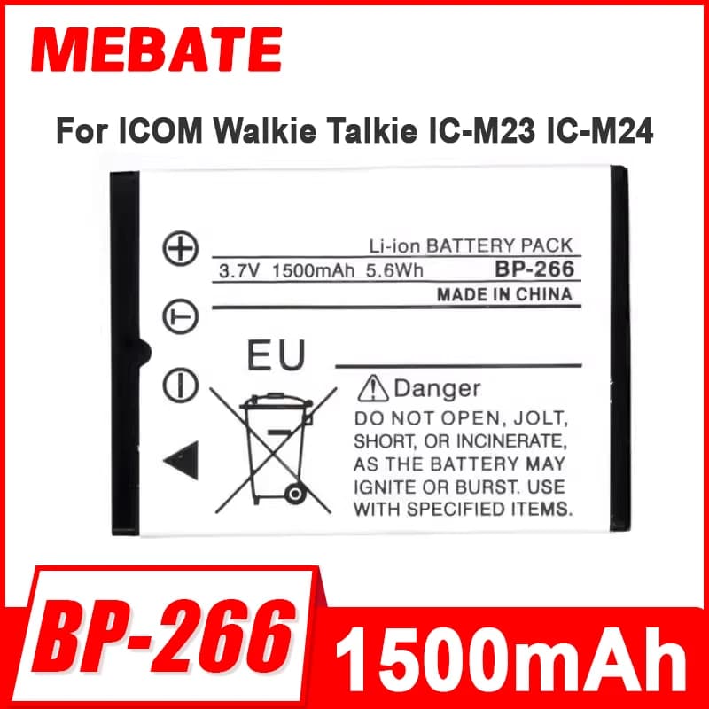 Batteria Walkie Talkie BP-266 1500mAh per ICOM Walkie Talkie IC-M23 IC-M24 Ricambio Ricambi Radio Ricetrasmittenti ICM23 ICM24