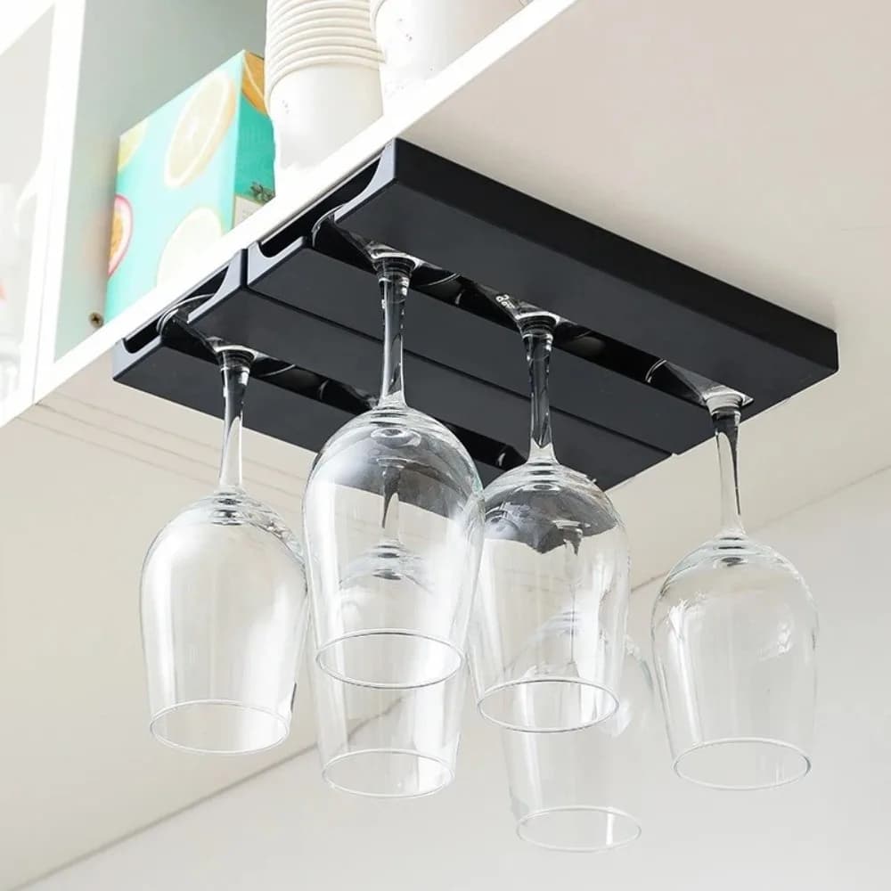 Accessori da Bar: Portabicchieri Sospeso in Plastica per Calici da Vino, Senza Foratura, per Ristoranti