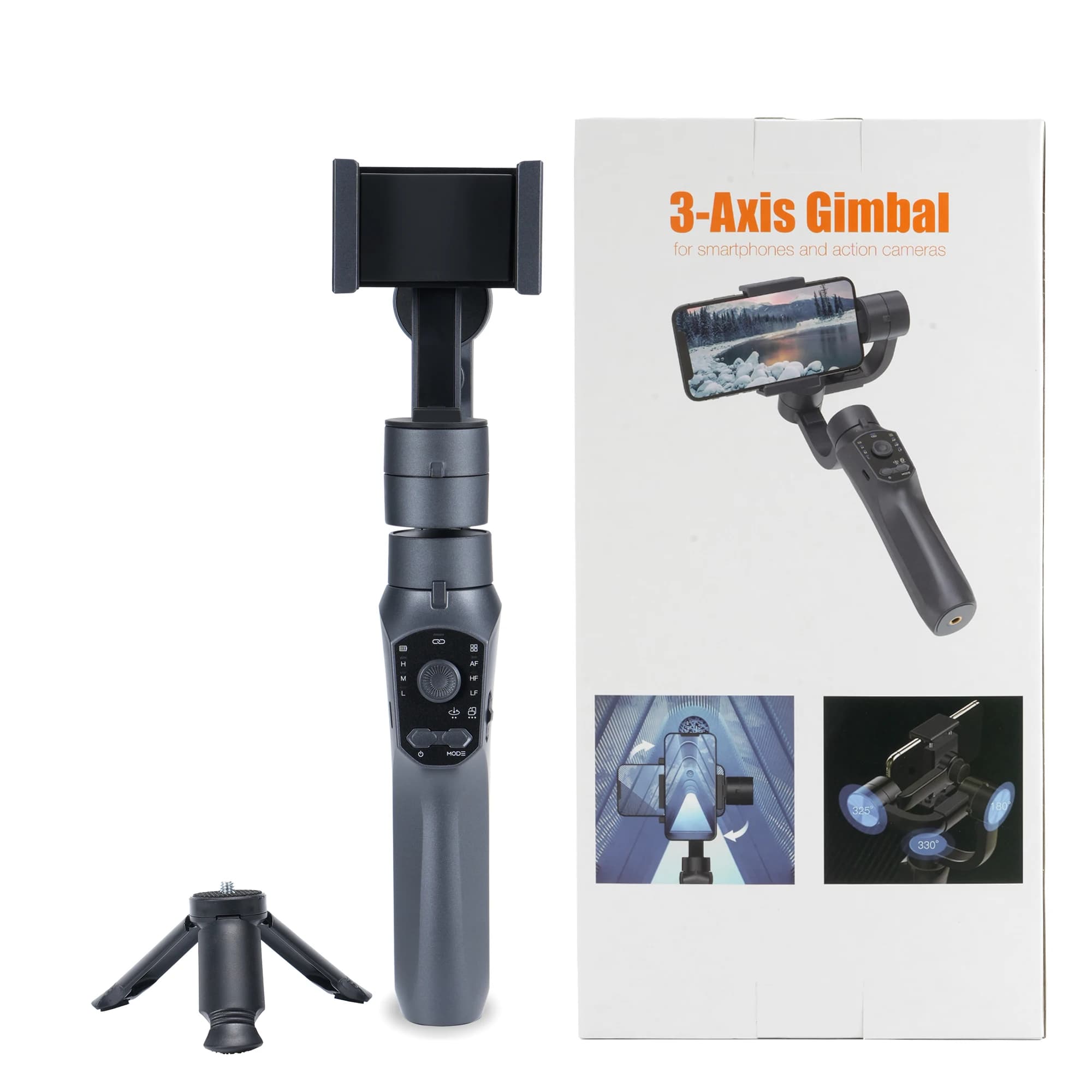F10 Pro 3-Axis Phone Gimbal Stabilizer AI Face Tracking Beauty Fill Light Rechargeable Tripod Mode for Vlog TikTok Smartphone