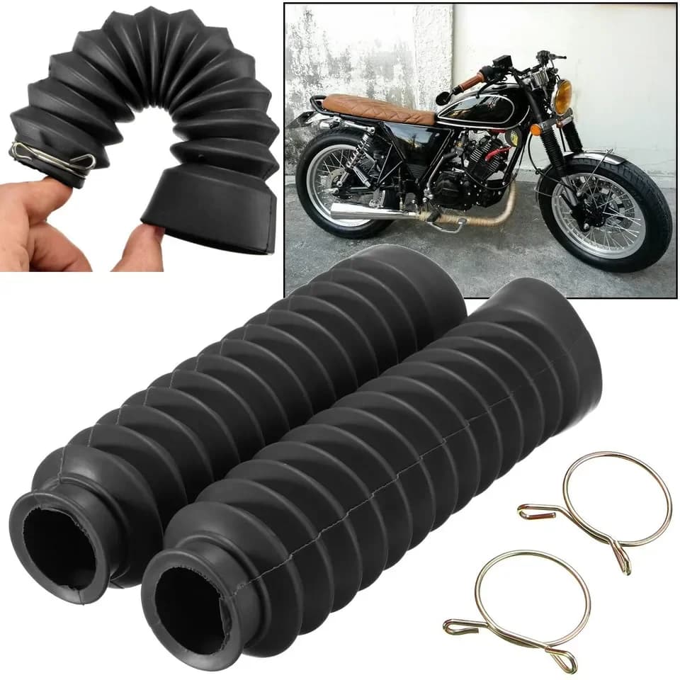 2 pezzi di gomma per moto forcella anteriore parapolvere ghette stivali Gators accessori universali per ammortizzatori per motociclette UK