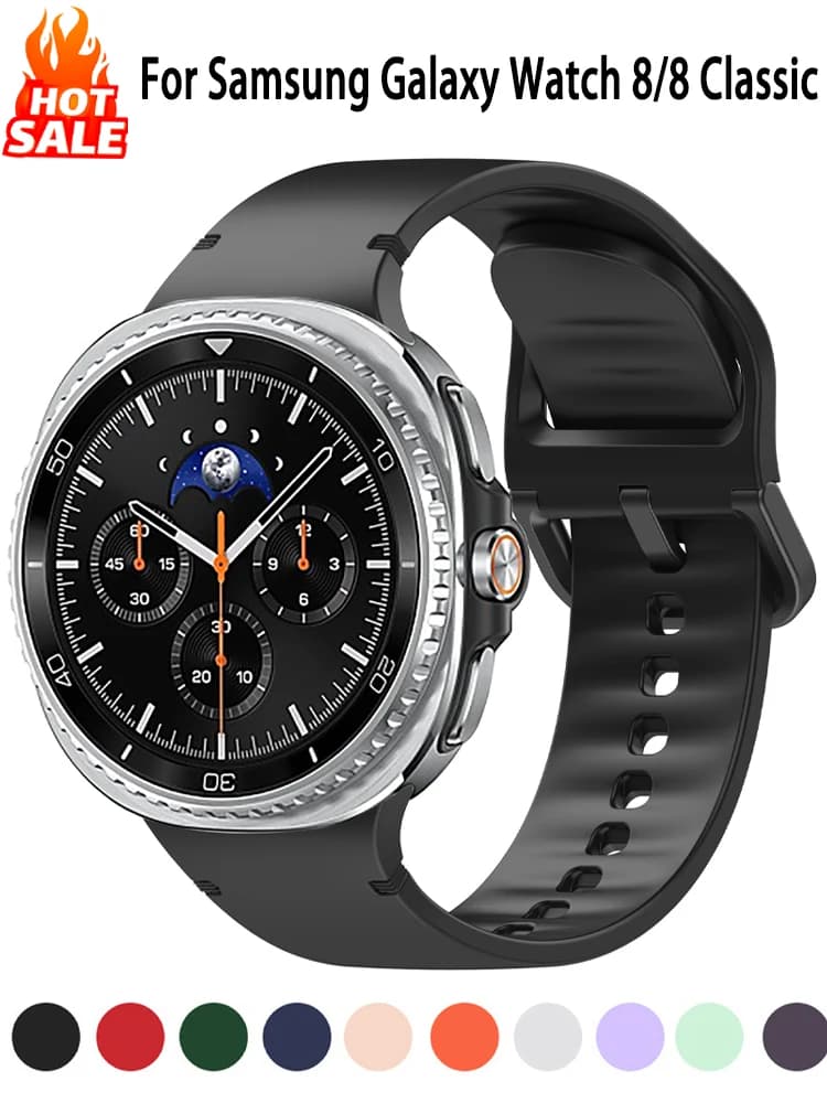 Cinturino originale per Samsung Galaxy Watch 8 40mm/44mm Bracciale Correa Galaxy Watch8 Classic 46mm cinturino sportivo per orologio intelligente in silicone