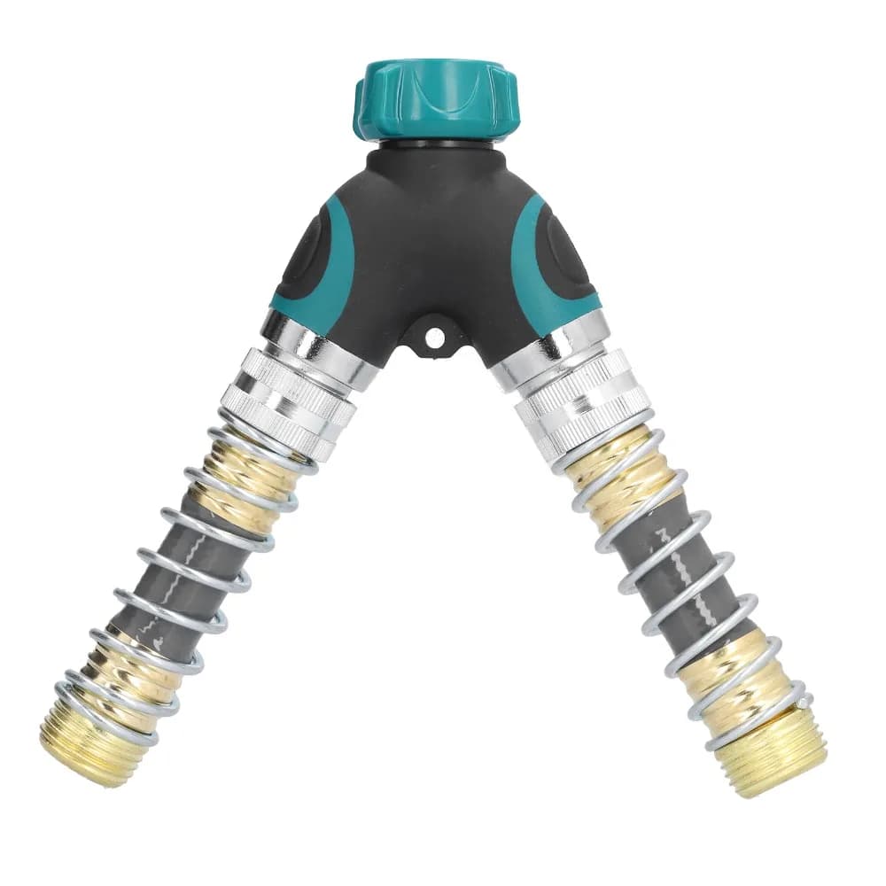 Durable Zinc Alloy,ABS Hose Connector Green Y Shape Splitter Valve Gasket Included 2 Way Garden Hose Connectors Lawn Watering