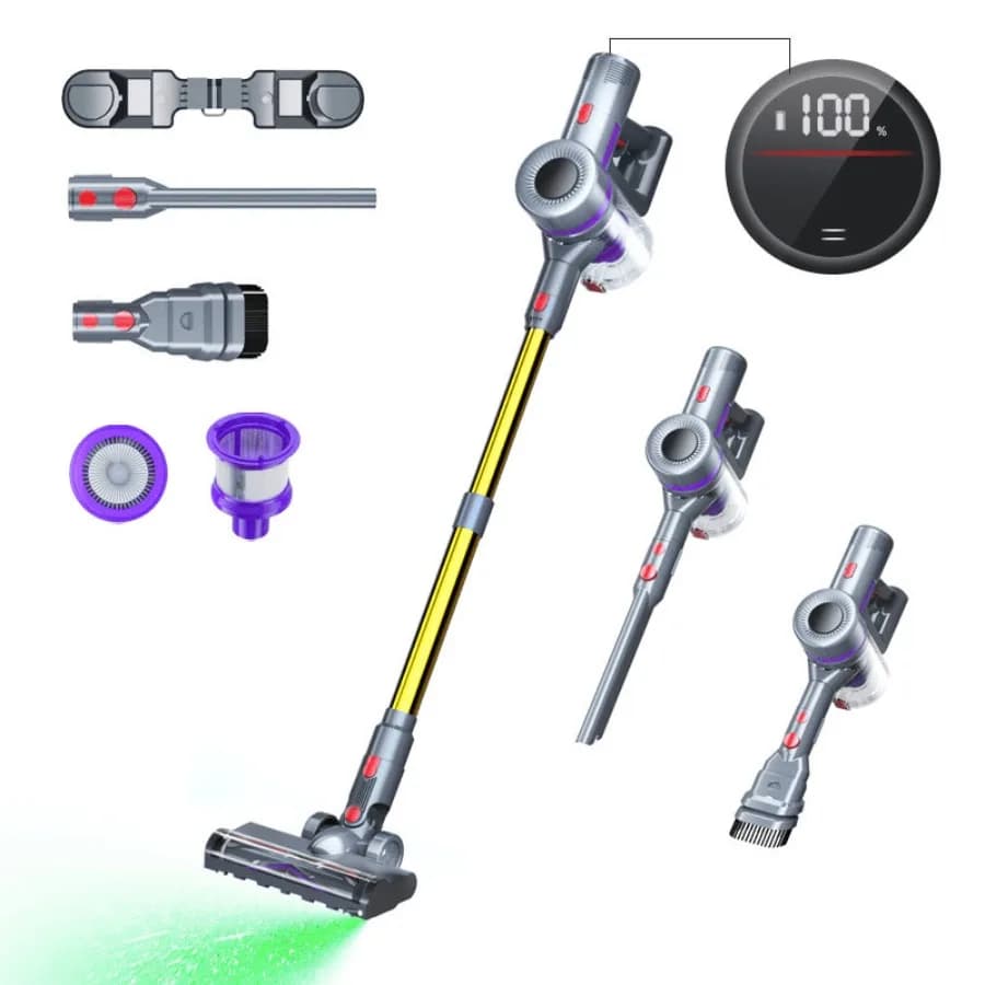 PSVC2001-7P Aspirapolvere Senza Fili 2200mAh per Auto, Divani, Tappeti, Tende, Materassi con Sistema a 7 Batterie, Cura Profonda dei Peli di Animali Domestici