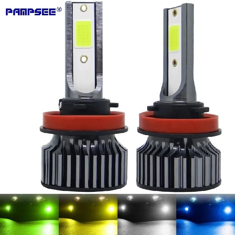 72W 16000LM Faro per auto H4 H7 H1 LED H8 H9 H11 H3 881 blu 6000K verde limone Auto fendinebbia H27 9005 HB3 9006 12V Lampadina LED P1