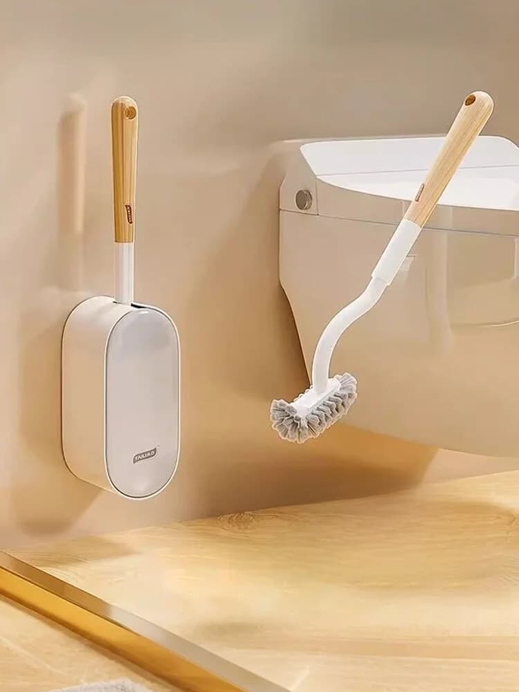 Spazzola per WC da Parete Taili con Manico Lungo in Silicone, Set di Pulizia Bagno Senza Angoli Morti, Strumento Durevole per la Pulizia del Bagno