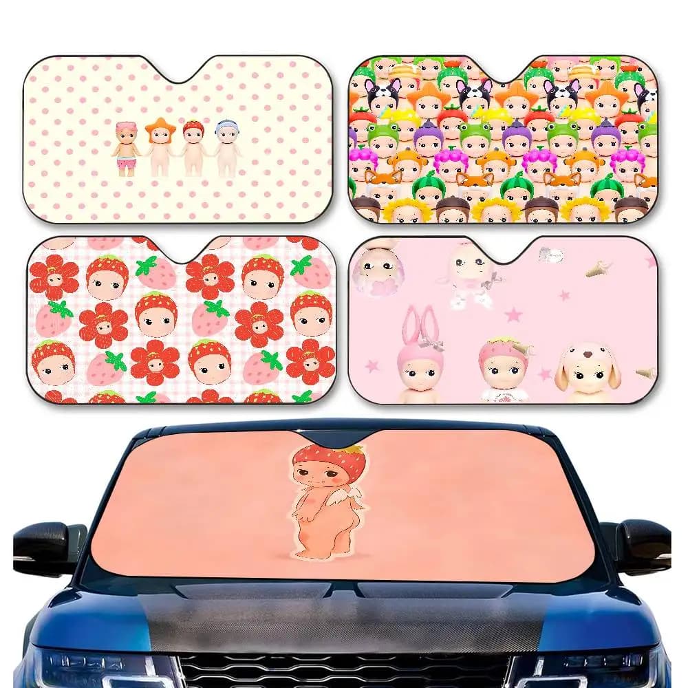 Parasole per Auto S-sonny Angel, Divertente Protezione Solare per Parabrezza a Forma di Animale, Pieghevole, Visiera Parasole per Finestrini Auto