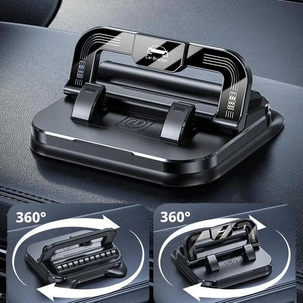 Supporto per telefono per auto da cruscotto con rotazione a 360 gradi Supporti per telefono per auto Head-Up Supporto per telefono con targa per telefono di parcheggio