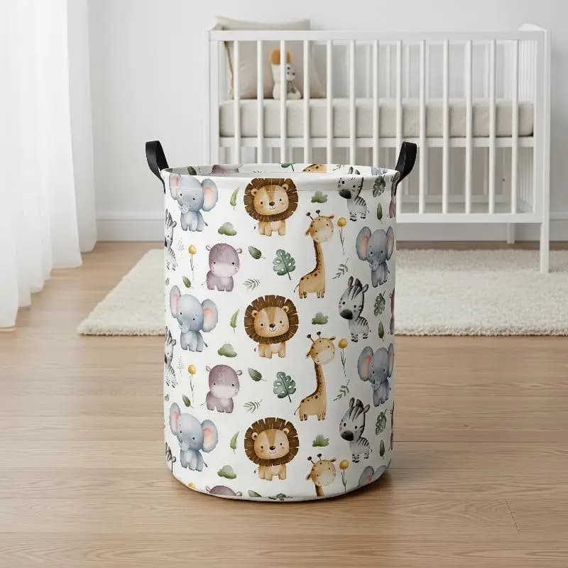 Waterproof Cute Animal Laundry Hamper Foldable Storage Basket with Double Handles for Bathroom Bedroom Dirty Clothes Holder
