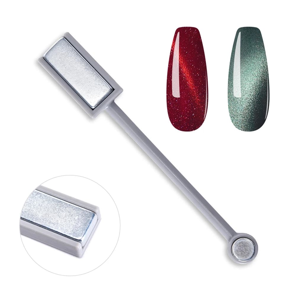 Magnetic Pen for Nail Art with Double Magnetic Pen for DIY Painting 3D Cat Eye Nail Gel Nail Polish tool for manicure rectangular and round heads