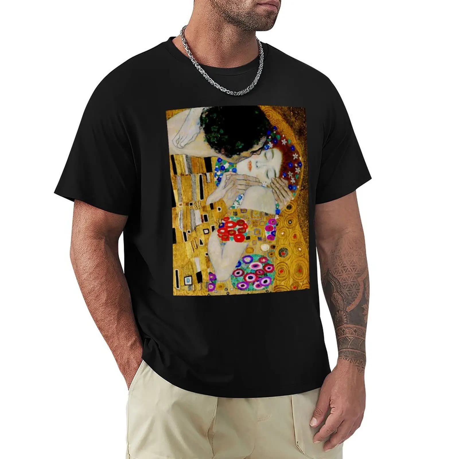 Il Bacio di Gustav Klimt Liebespaar - T-shirt The Lovers T-shirt casual da lavoro