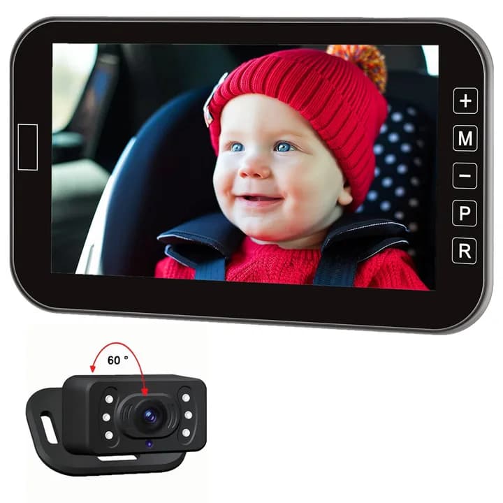 Sedile posteriore Sorveglianza da 7 pollici Cura della sicurezza dei bambini del bambino Visione notturna ad alta definizione Sistema retrovisore per bambini Monitor per auto con fotocamera
