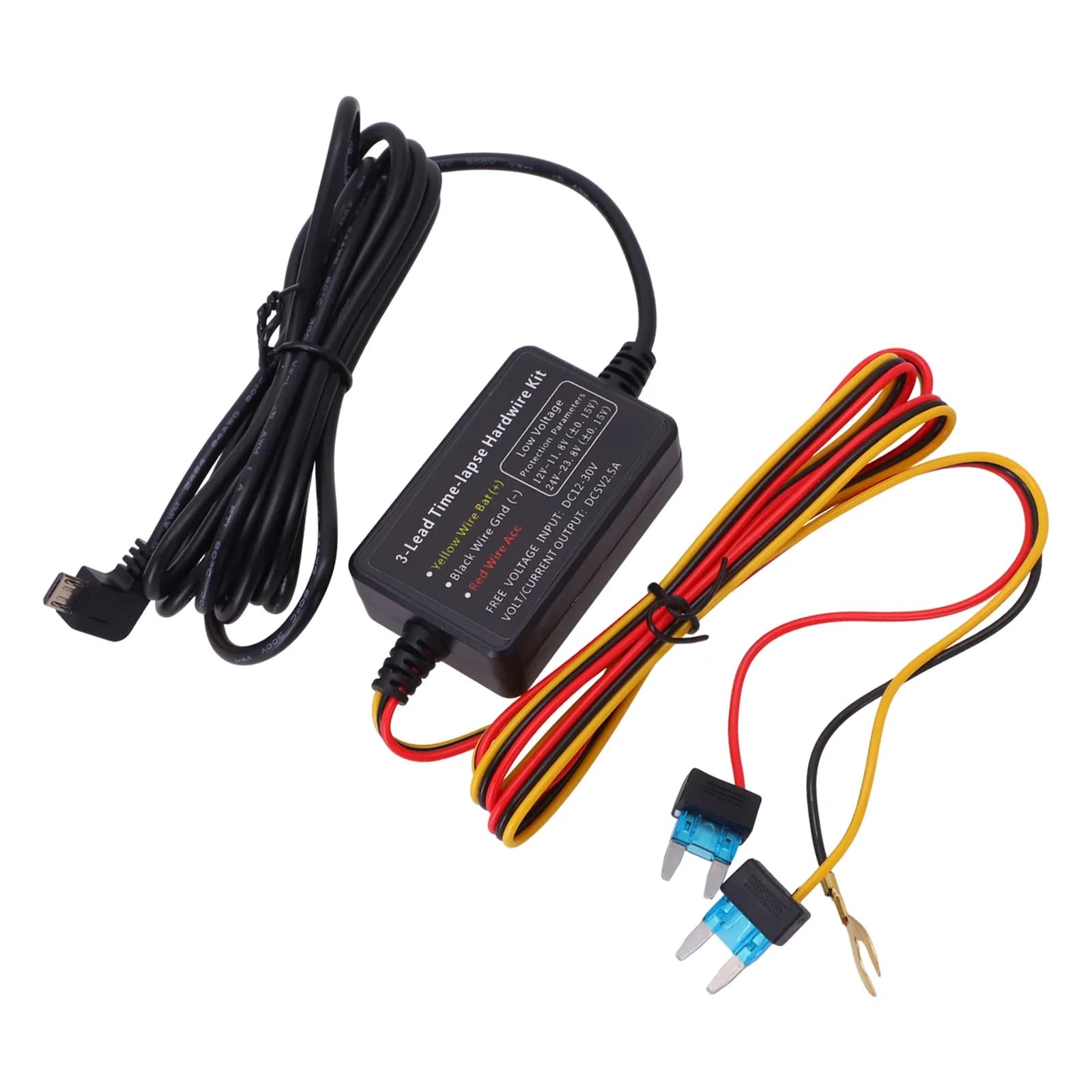 Kit Hardwire nero Installazione semplice Dash Cam Installazione Dash Cam Supporto dispositivi integrati Installazione rapida